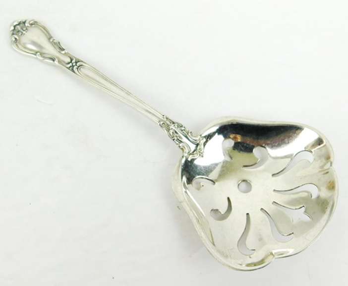 Pretty Antique Sterling Silver Berry Spoon