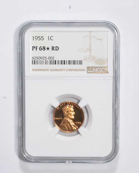 PF68* RD 1955 Lincoln Wheat Cent - Graded NGC