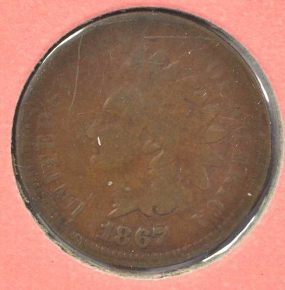 Rare 1867/7 Indian Head Cent