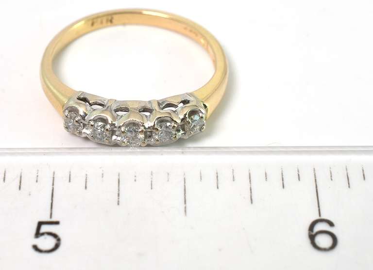 Sparkling 5-Diamond Band in 14KT Yellow Gold