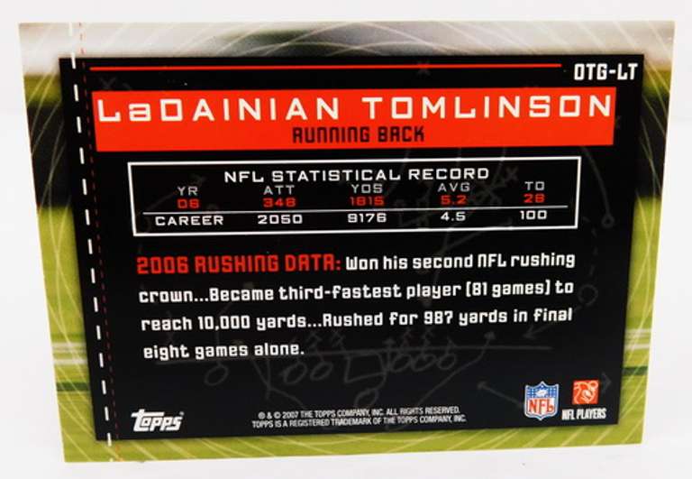 LaDainian Tomlinson 2007 Football Card