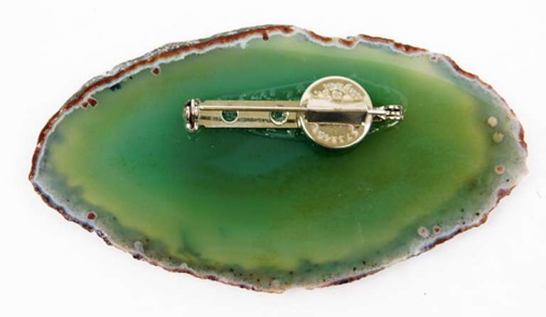 Large Natural Agate Brooch