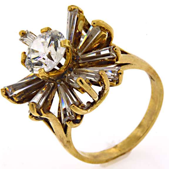 Cute 14kt Cubic Zirconia Statement Ring