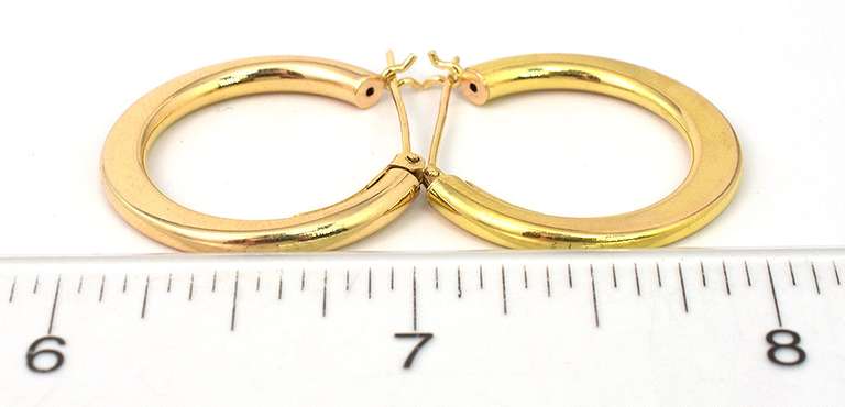 Sturdy Hoop Earrings in 14KT Yellow Gold