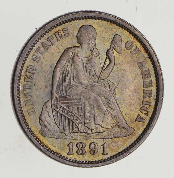 1891 Seated Liberty Silver Dime - Uncirculated