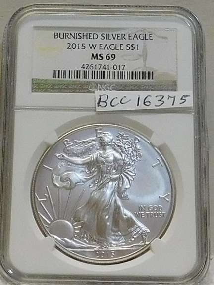 2015-W Burnished Silver Eagle NGC MS-69