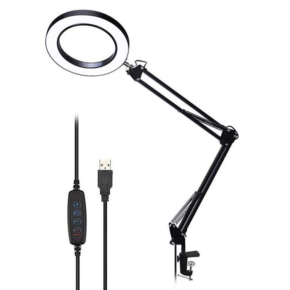 LED 5X 740mm Magnifying Glass Desk Lamp with Clamp
