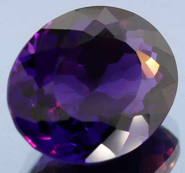 Oval cut 27.14ct royal purple created Amethyst