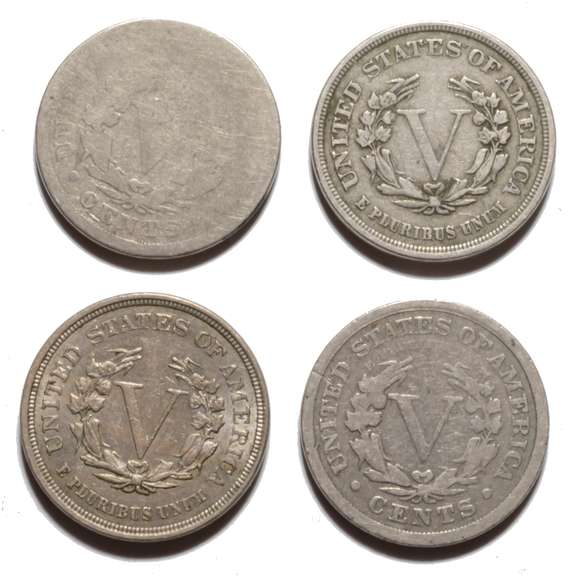 2 Each 1883 With & Without Cents V Nickels
