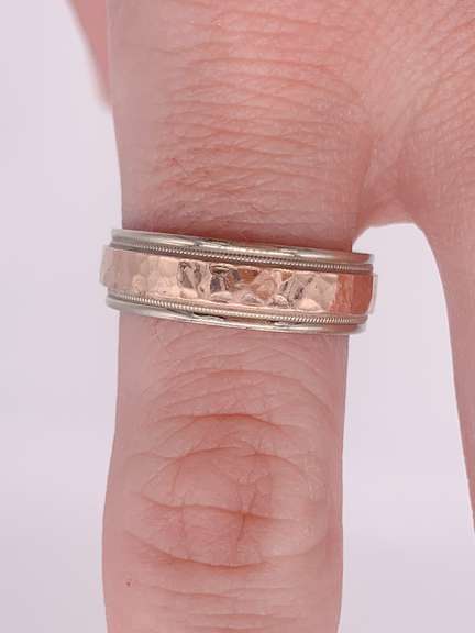 14kt Gold Hand Hammered Wedding Band