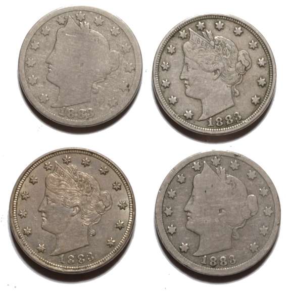 2 Each 1883 With & Without Cents V Nickels