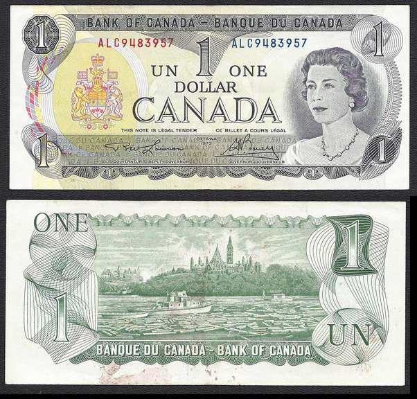 $1 1973 Bank of Canada English and French.