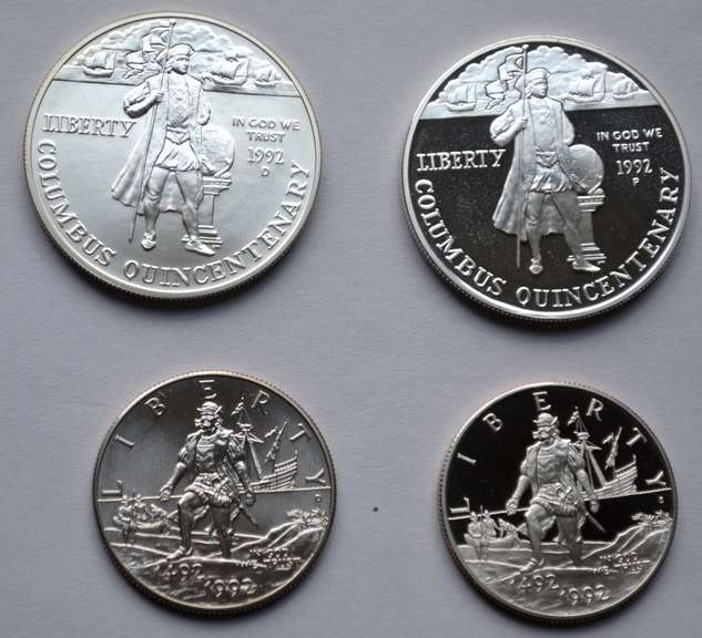 1992 Columbus Unc & Proof Silver Dollars and Clad Halves