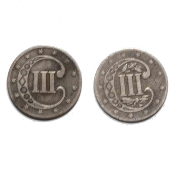 1852 & 1857 US  3 Cent Silvers