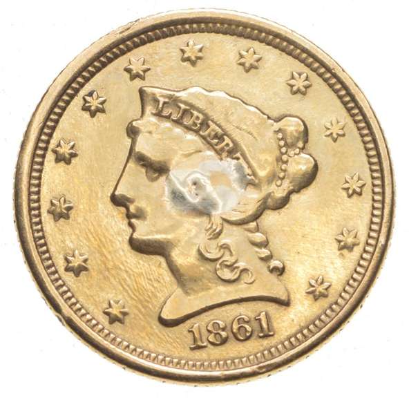1861 $2.50 Liberty Head Gold Love Token