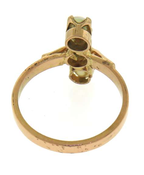 Pretty 20kt Yellow Gold 3 Pearl Ring