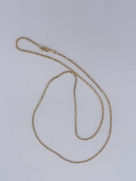 14kt Yellow Gold Twisted Rope Chain- 18 inches