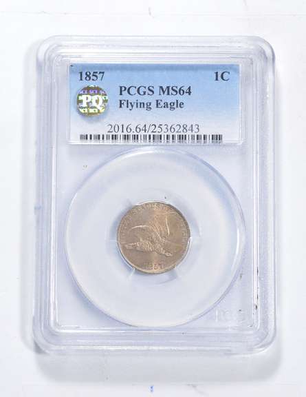 MS64 1857 Flying Eagle Cent - Graded PCGS