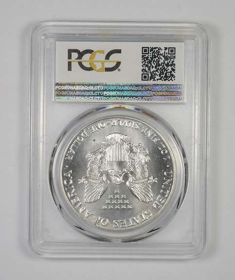 MS69 1988 American Silver Eagle Error Minor Struck Thru OBV & REV PCGS