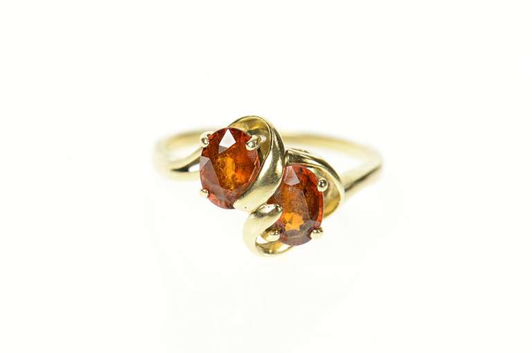 14K Yellow Gold Oval Mexican Fire Opal Wavy Design Ring