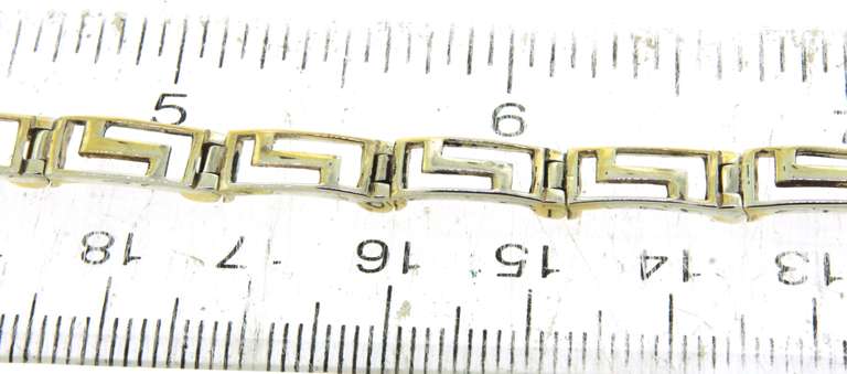 Sterling Silver Vermeil Greek Key Bracelet