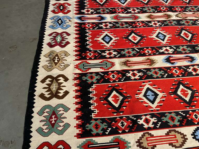 FINE  COLORFUL HAND KNOTTED KLIM 6.6x9.7