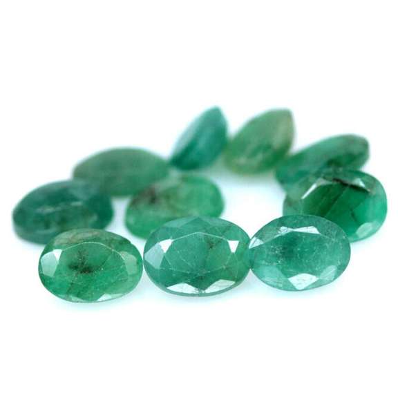 Heavy 6.88ct 10 piece Zambian Emerald set
