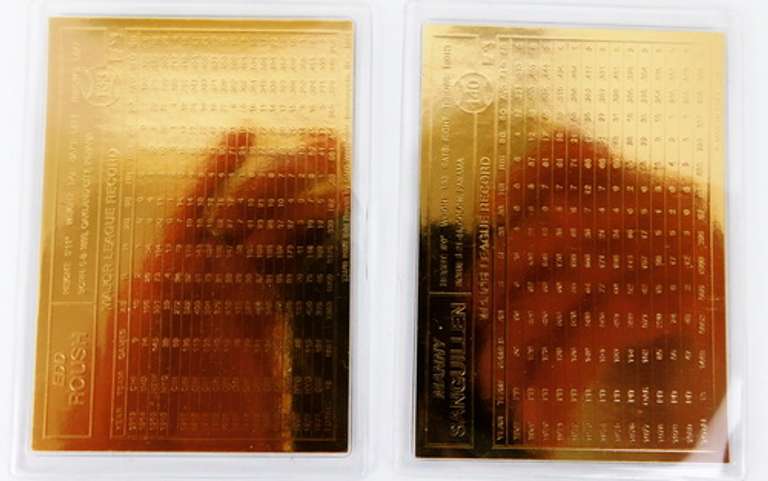 2 - 22KT Gold Foil Baseball Cards