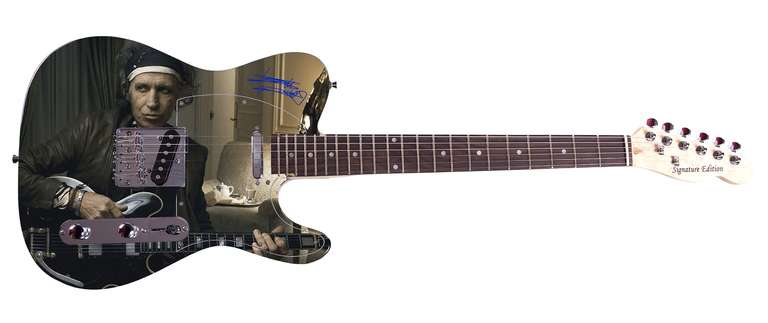 Keith Richards Rolling Stones Autographed Facsimile Custom Graphics Guitar