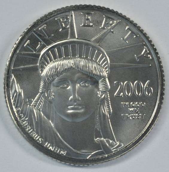 Superb Gem BU 2006 pure Platinum $25 Eagle coin