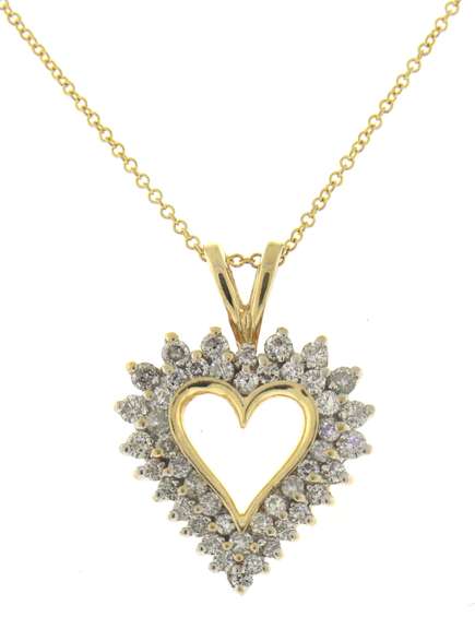 Favorite Yellow Gold Diamond Heart Pendant on Chain