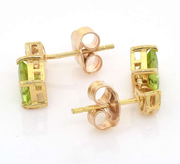 Glimmering Art Deco Peridot & Topaz Earrings in Vermeil