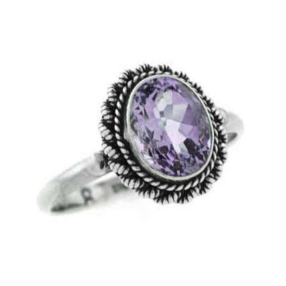 Sterling Silver Amethyst Oval Vintage Ring
