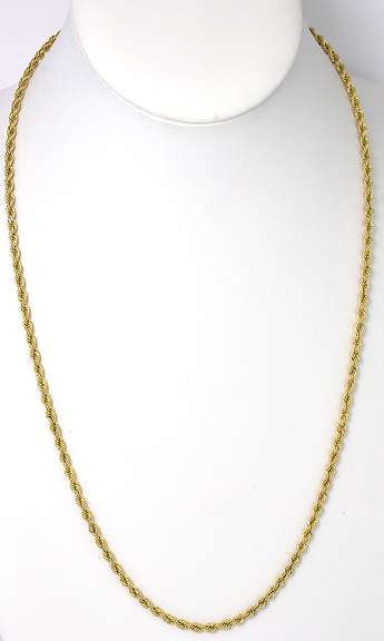Nice 23-Inch Rope Chain in Yellow Gold