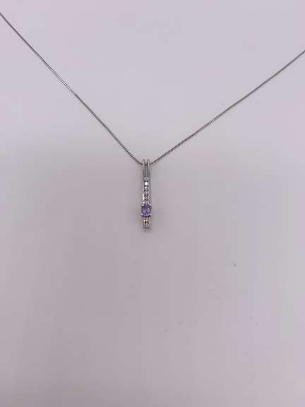 14kt Gold, Tanzanite, & Diamond Pendant Necklace