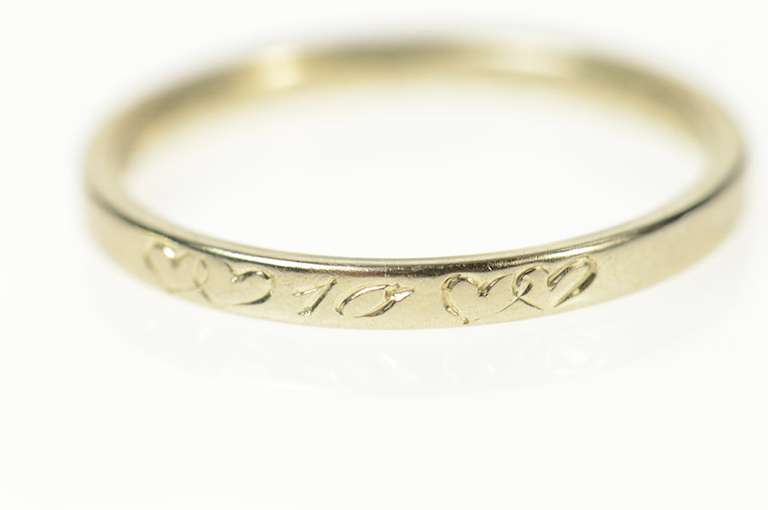 14K White Gold Classic Simple Rounded Wedding Band Ring