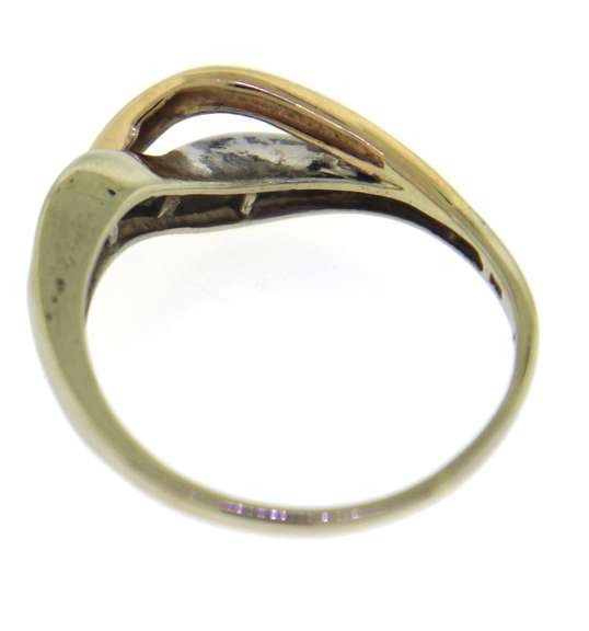 Beautiful Two Tone Gold Baguette Diamond Crossover Band
