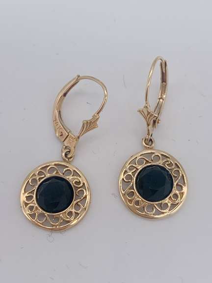 14kt Solid Yellow Gold Dangle Earrings