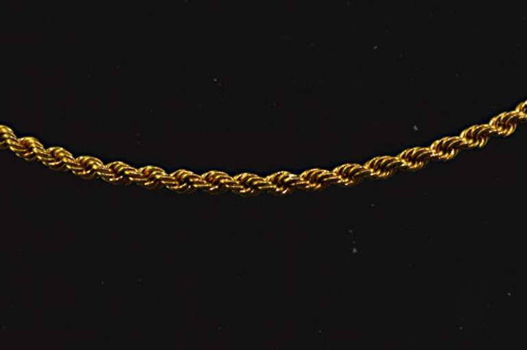 18kt Yellow Gold Rope Chain Necklace