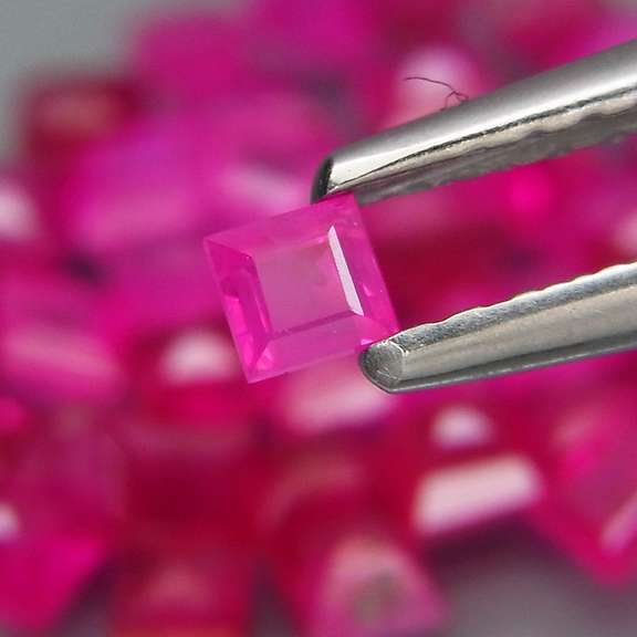 Premium 3.49ct 35 piece princess cut Ruby set