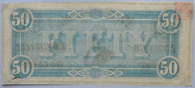 $ 50 Feb 17 1864 Series CSA Note