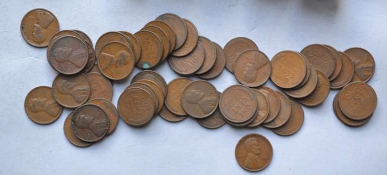 12 Circulated Lincoln Cent 1935-1937 1939 PD &S Rolls