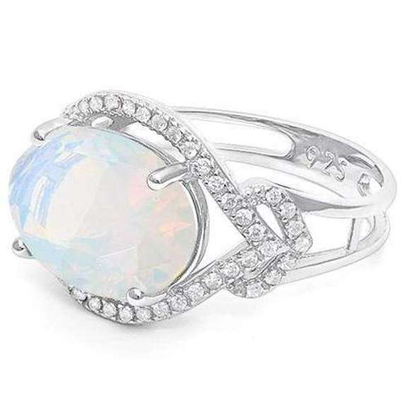 6 1/3 CARAT FIRE OPAL & 1/3 CARAT WHITE SAPPHIRE STERLING SI