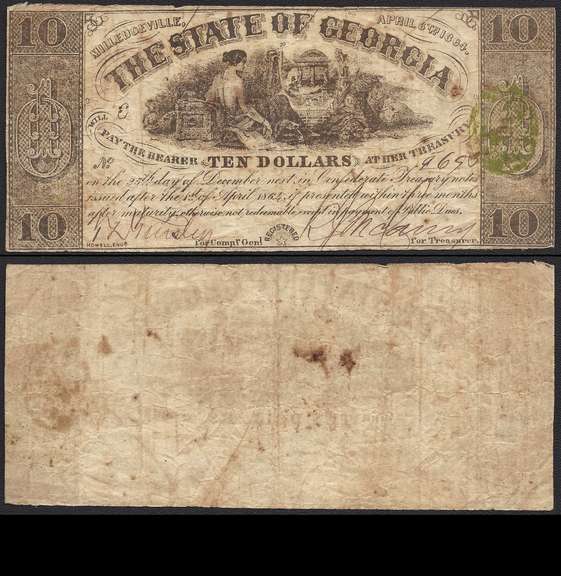 The State of GA, Milledgeville Obsolete $10
