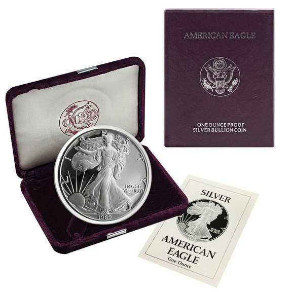 1989 Proof Silver Eagle with Box and Papers