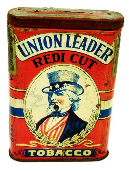 Rare 1917 Union Leader Uncle Sam Tobacco Tin