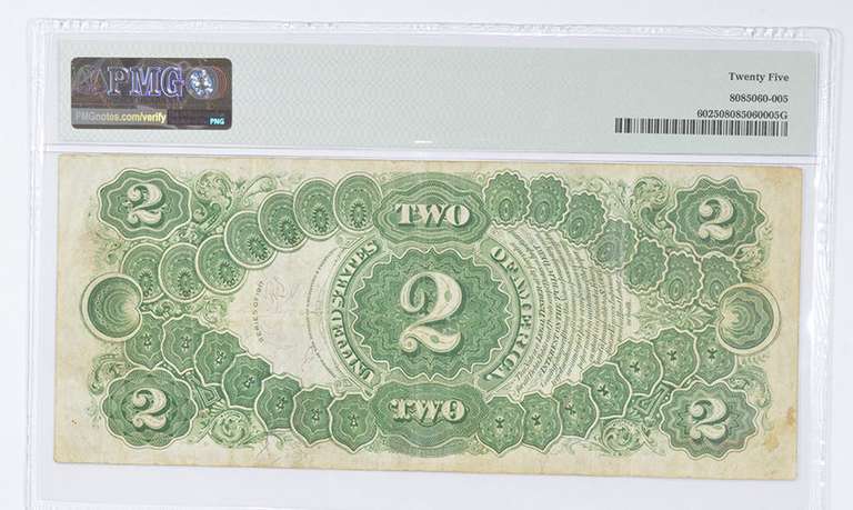 1917 $2 FR#60 U.S. Legal Tender Note Graded PMG - 25 Very Fine