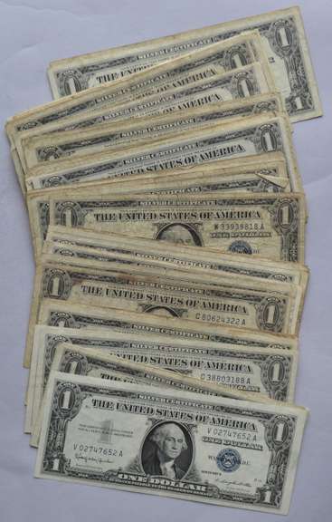 50 Assorted $ 1 Silver Certificates