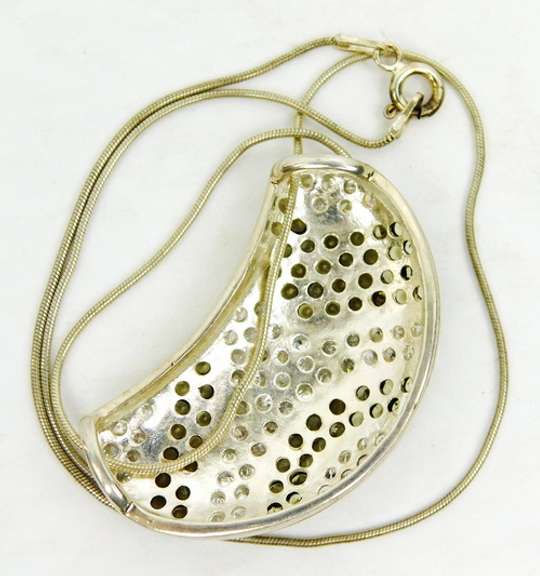 Glistening Sterling Crystal Slide Pendant & Chain