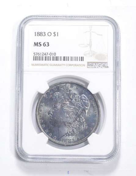 MS63 1883-O Morgan Silver Dollar - Graded NGC Blueberry Tone